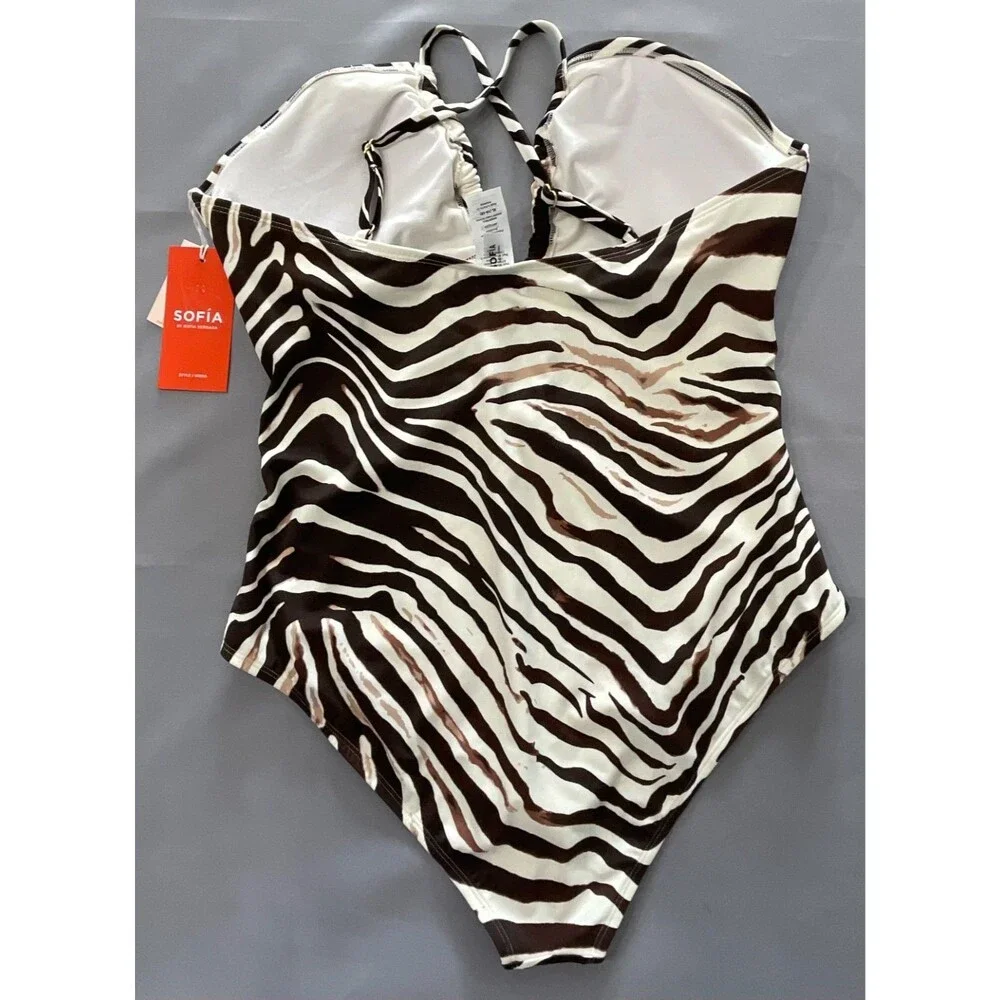 Sofia By Sofia Vergara bathing suit one piece size XL (16-18) Animal Print NWT